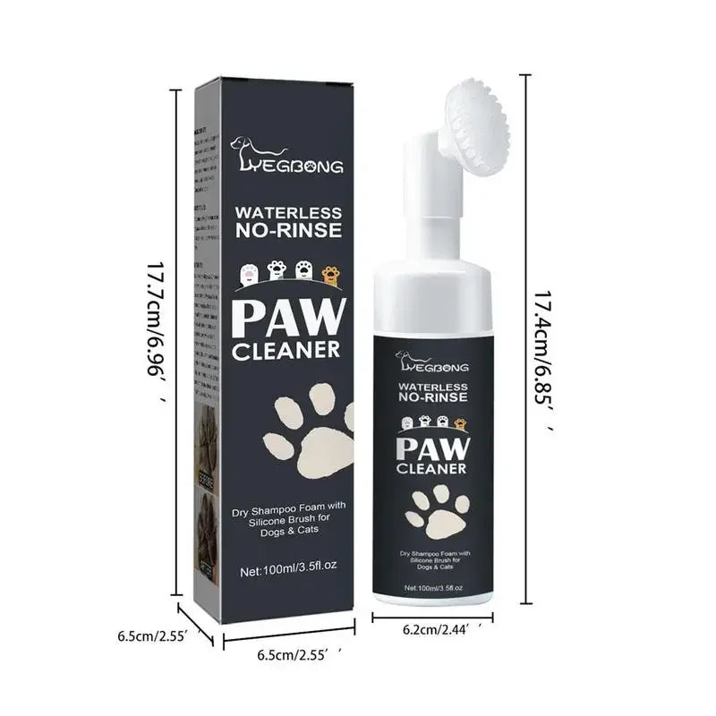 PawTopia™ Foam – Waterless Dog &amp; Cat Paw Cleaner with Brush