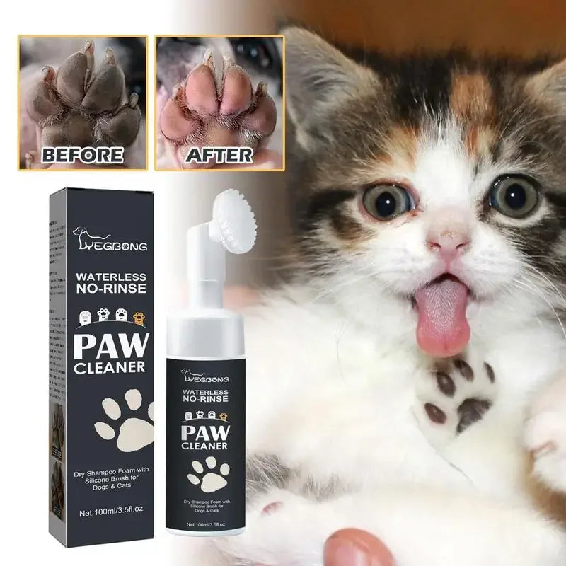 PawTopia™ Foam – Waterless Dog &amp; Cat Paw Cleaner with Brush