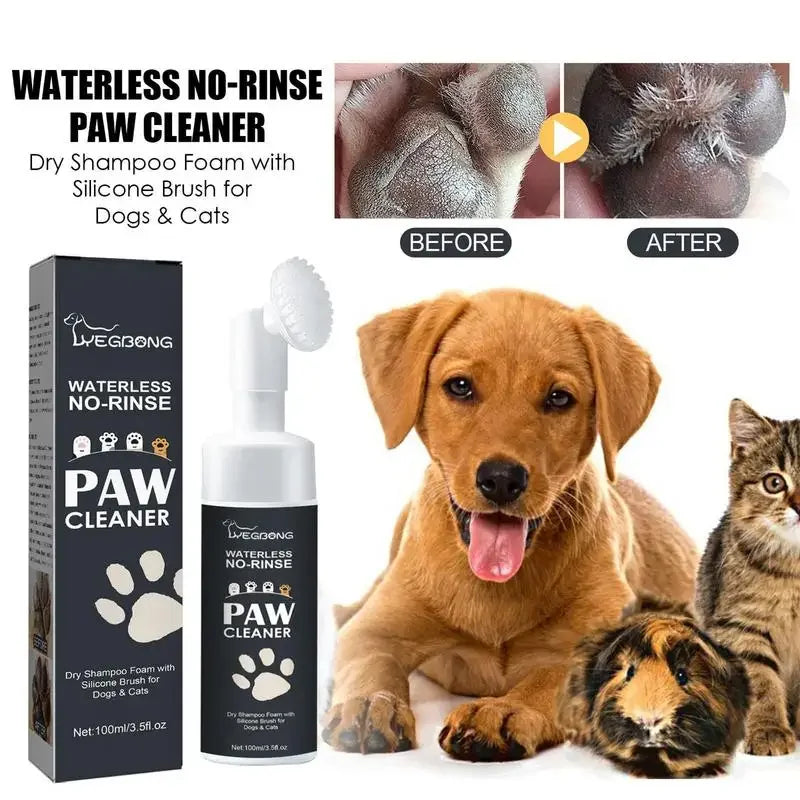 PawTopia™ Foam – Waterless Dog &amp; Cat Paw Cleaner with Brush